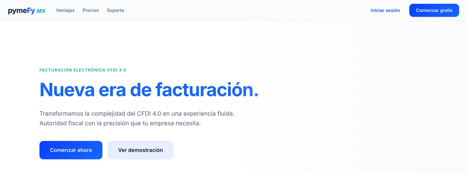 Portada de Pymefy.mx, la plataforma de facturación de EDISAS