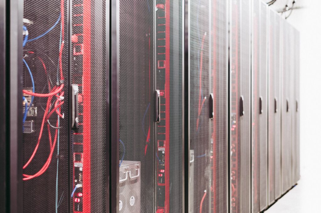 System with various wires managing access to centralized resource of server in data center